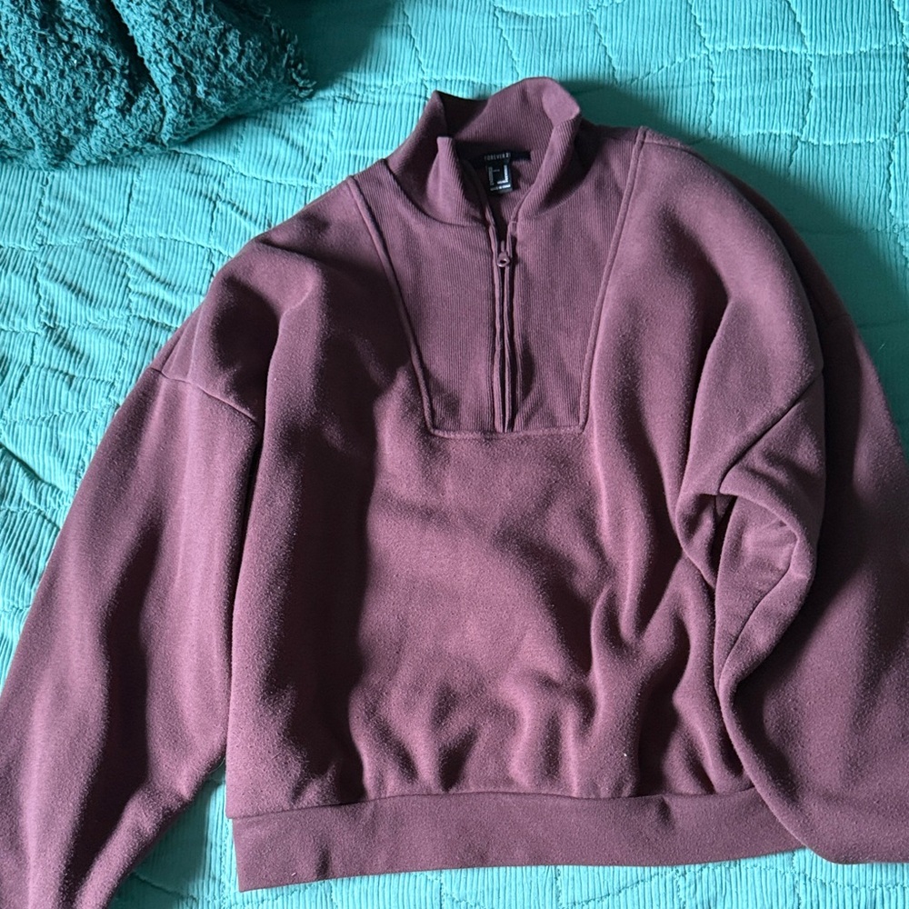 Brown Quarter-Zip Pullover